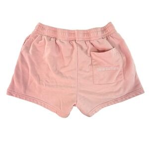 Layr Official Pink Velour Embroidered Logo Lounge Shorts Women's S